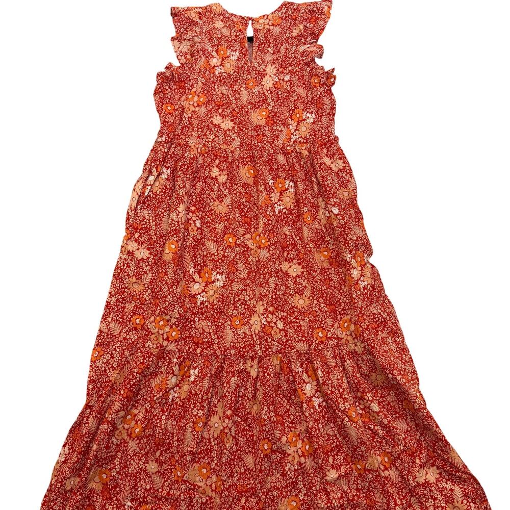 Universal Thread Women's Red Floral Print Ruffle Tiered Dress - Size Small - NWT